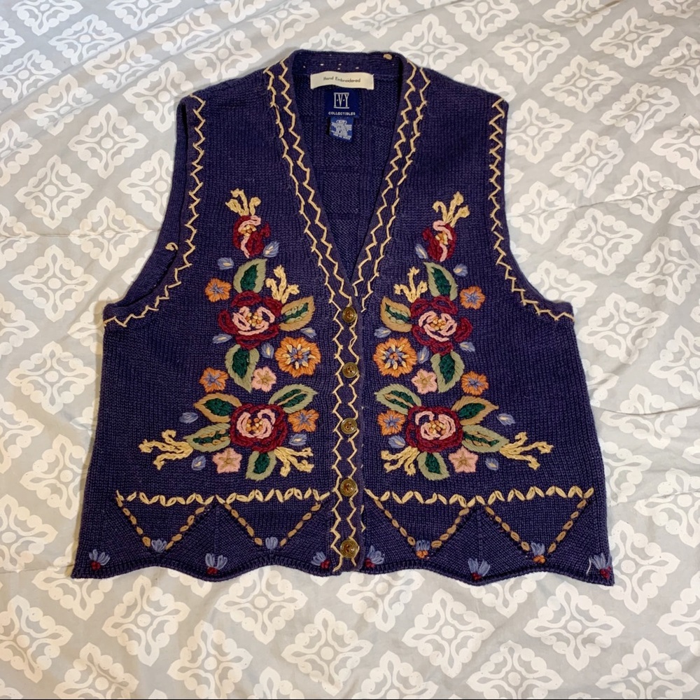 *sold* Vintage Embroidered Sweater Vest
